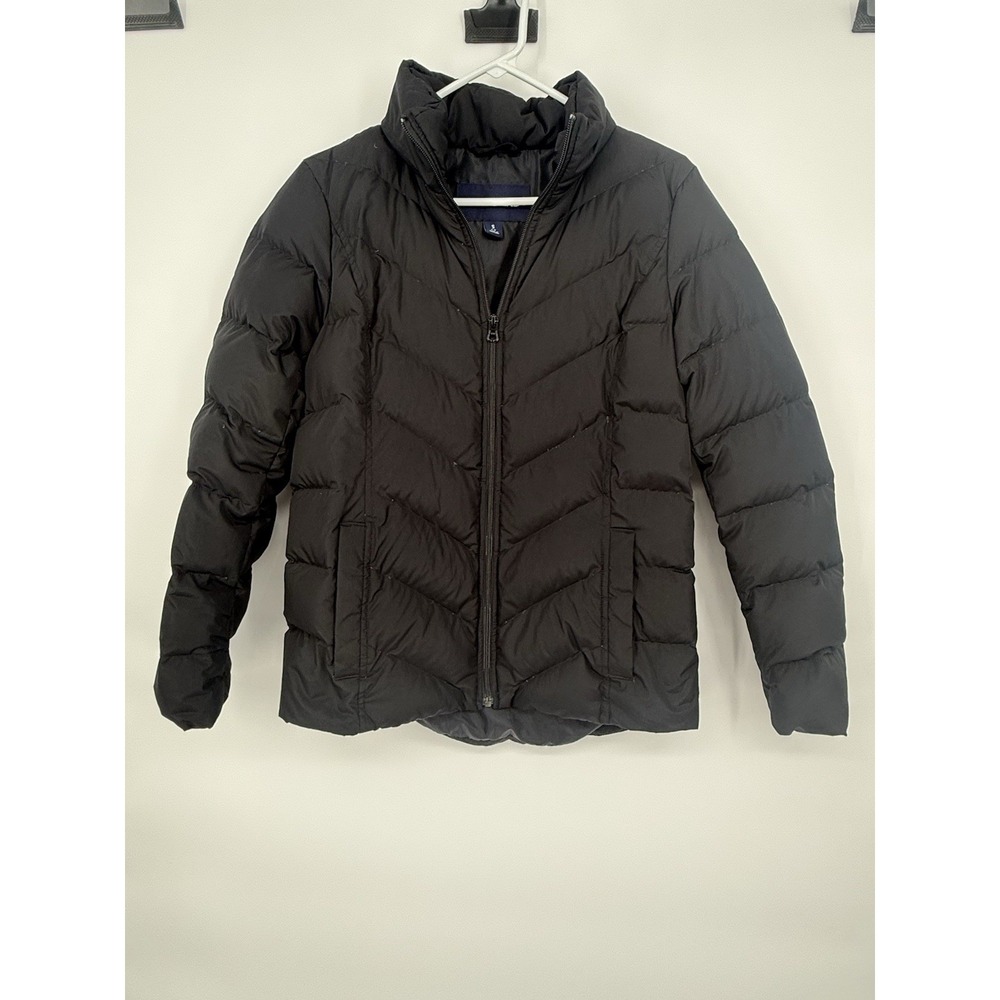 Lands End Black Puffer Coat Women's Small